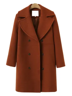 1940s Lapel Solid Woolen Coat