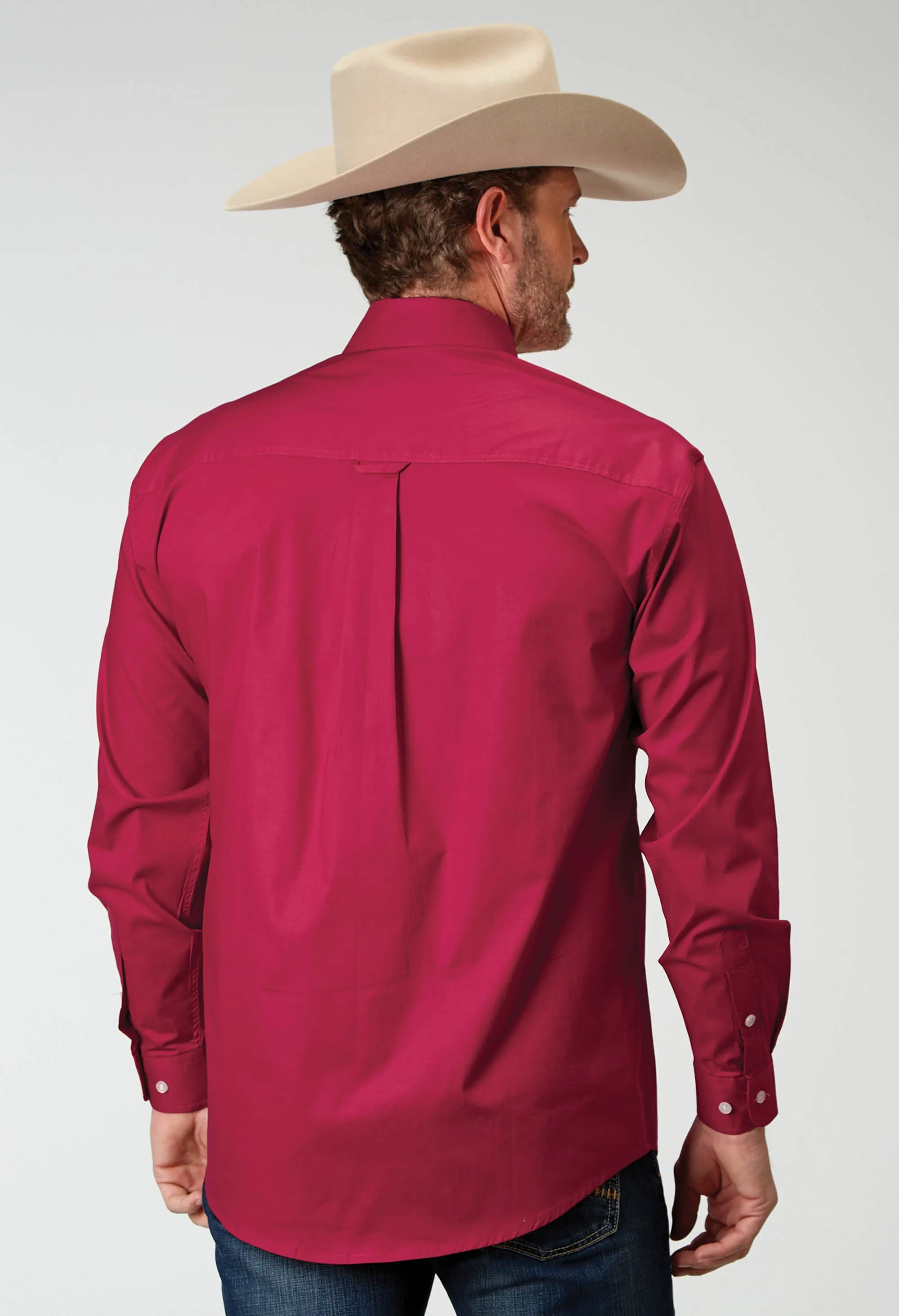 1943 SOLID POPLIN STRETCH - RED