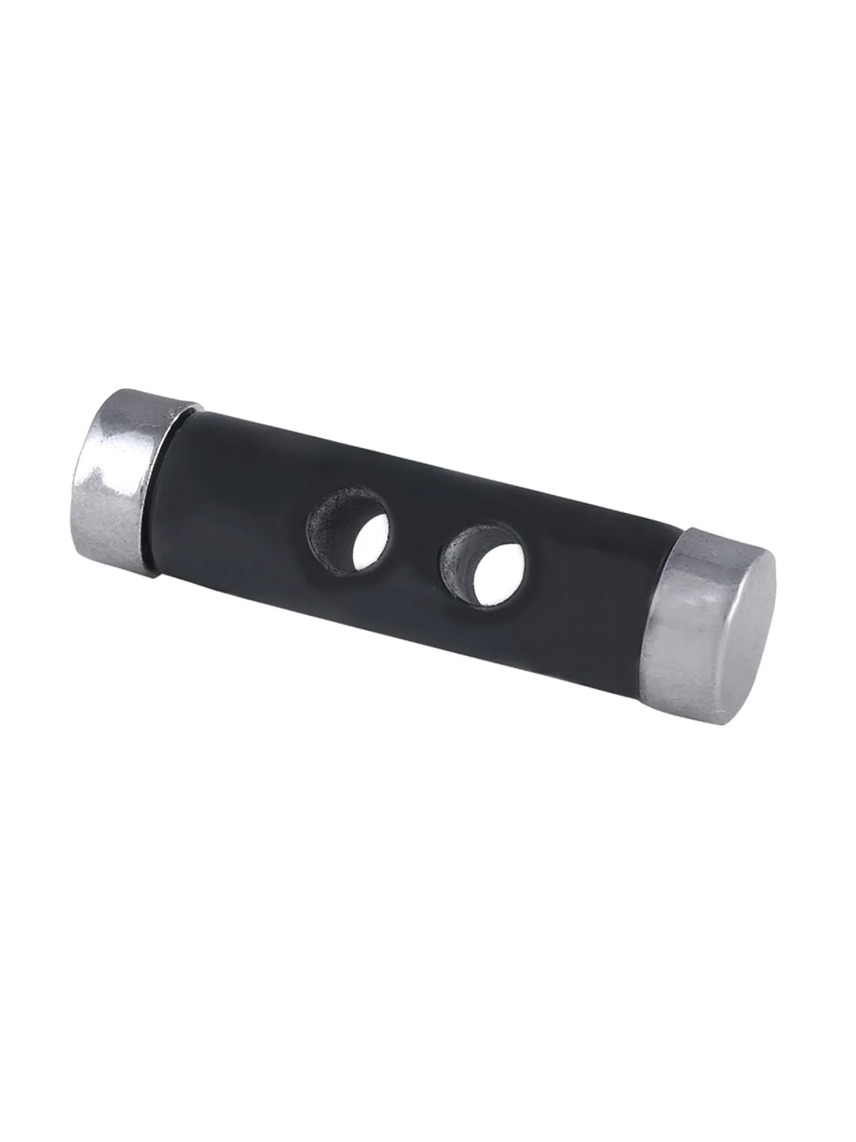 2-Hole Black Cylindrical Shape Toggle Button with Silver Caps