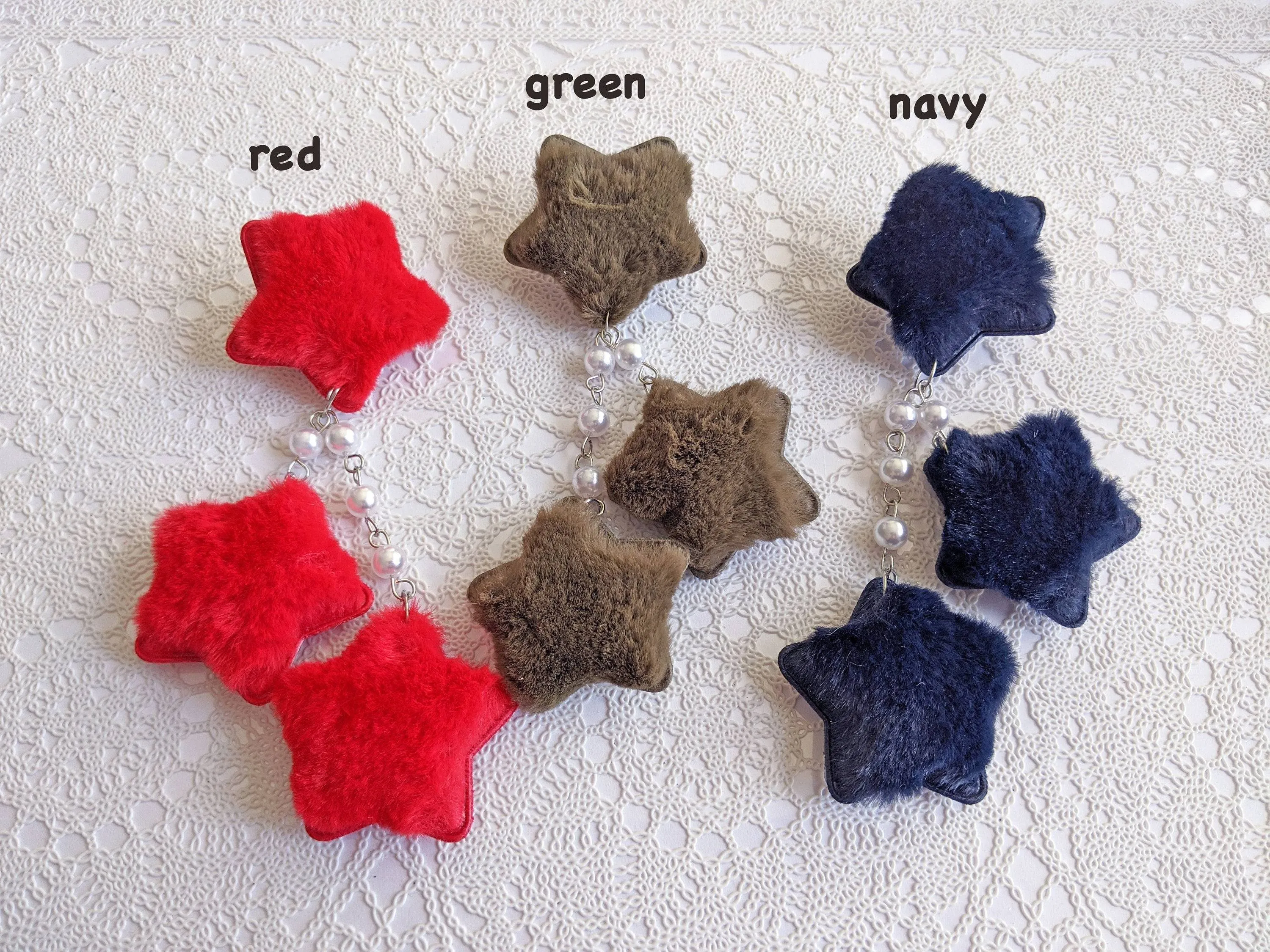 2-Way Fuzzy Star Clips (3 Colors)