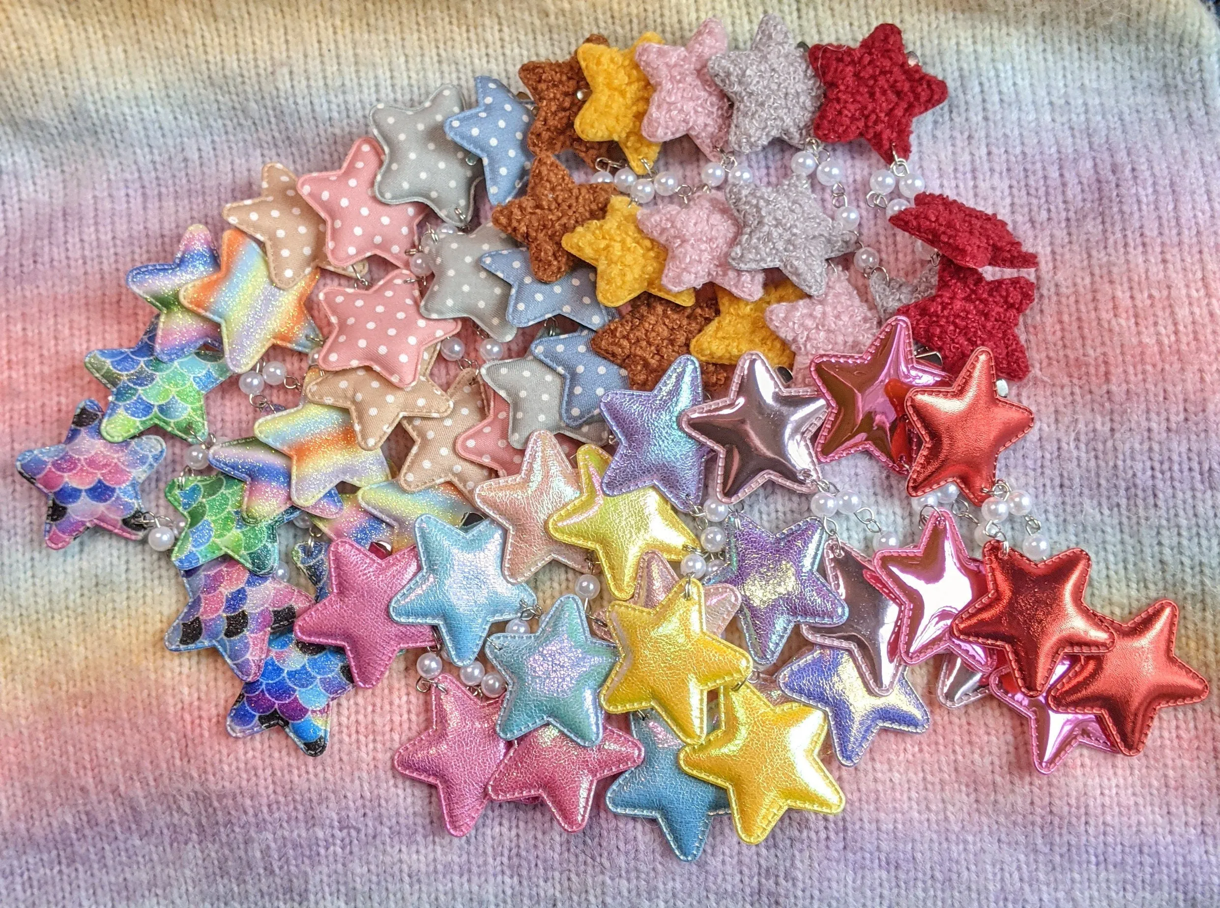 2-Way Fuzzy Teddy Bear Star Clips- Choose your color