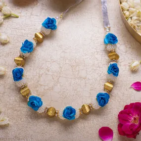 Adjustable Blue Floral Garland/Mala