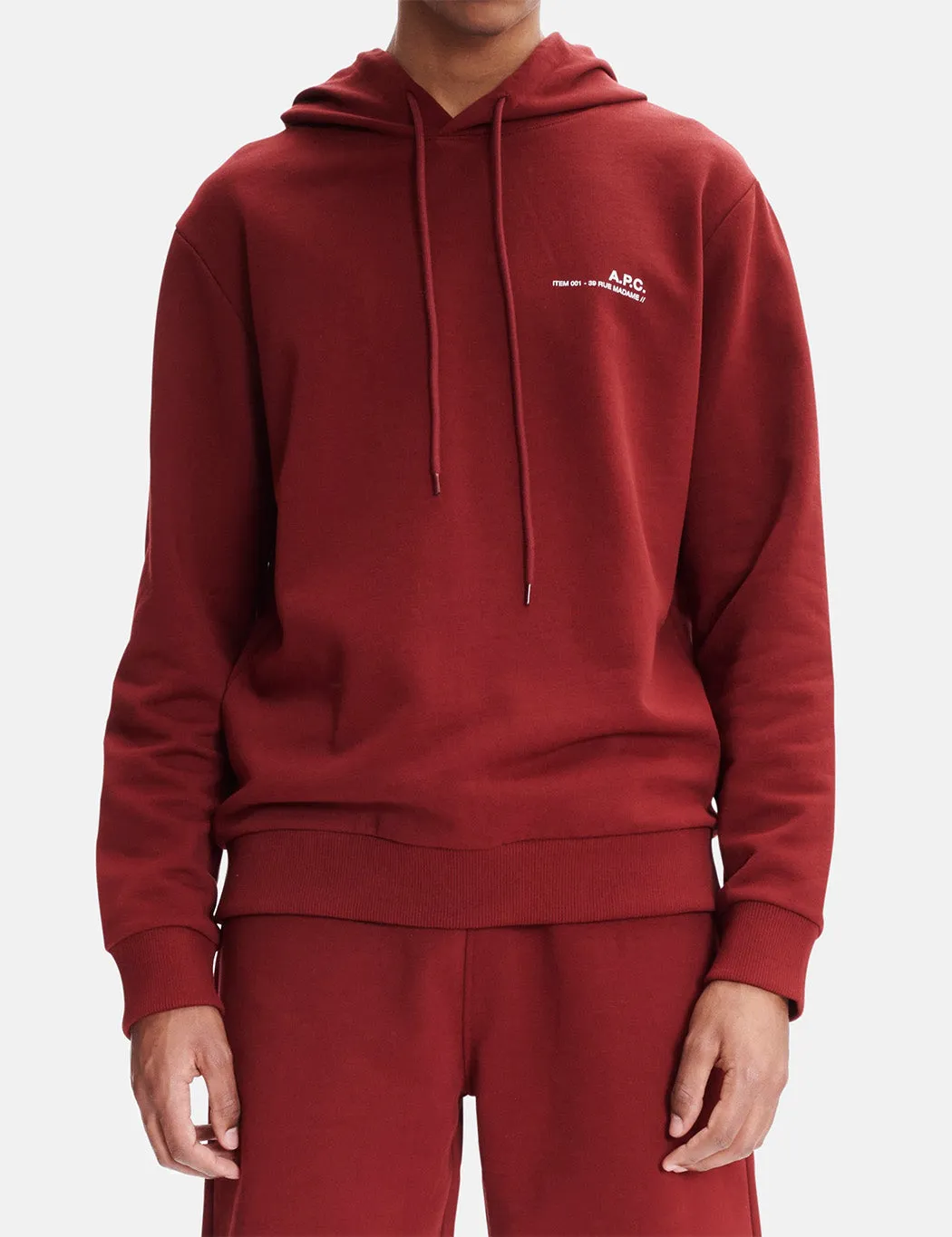 A.P.C. Item Hooded Sweatshirt - Dark Red