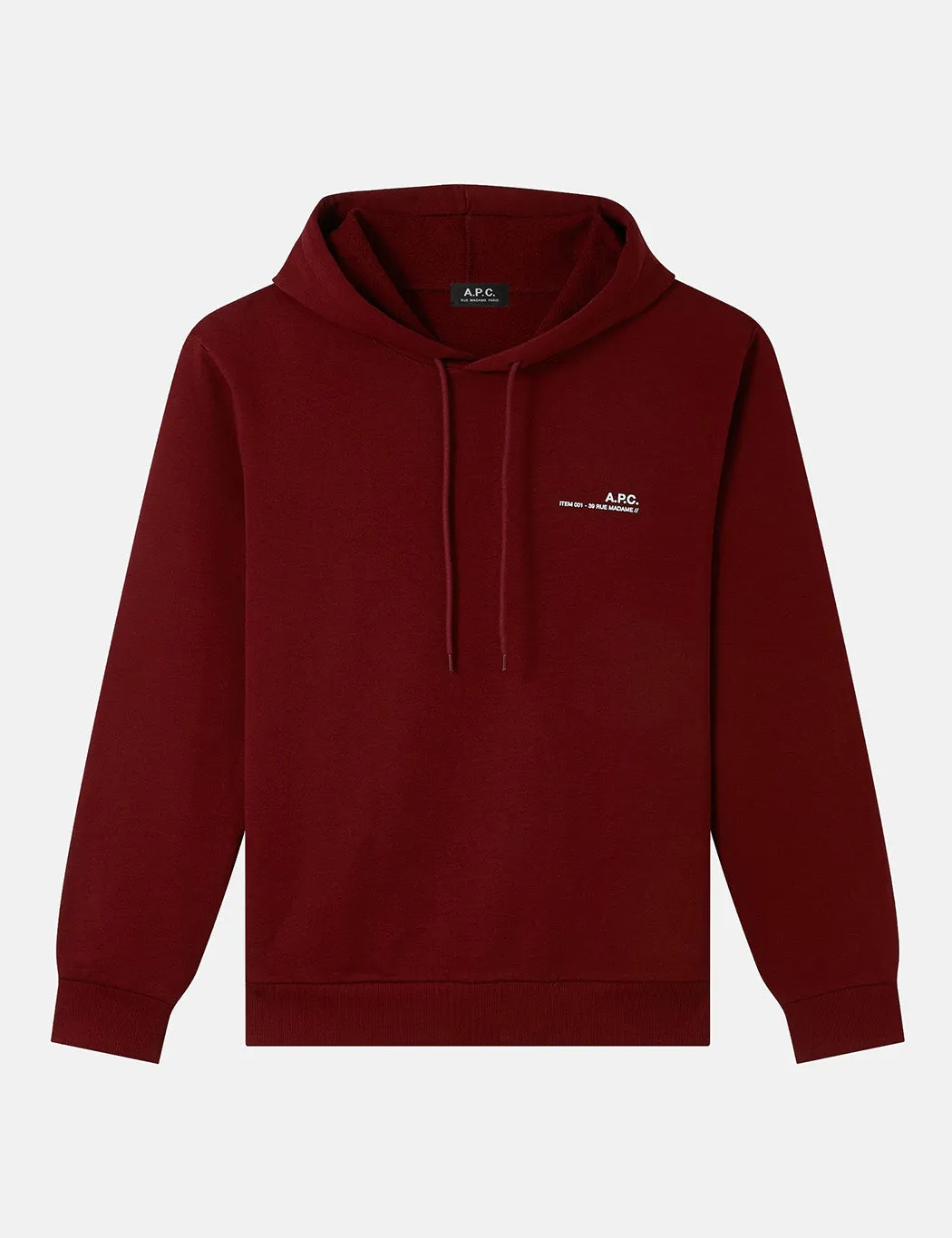 A.P.C. Item Hooded Sweatshirt - Dark Red