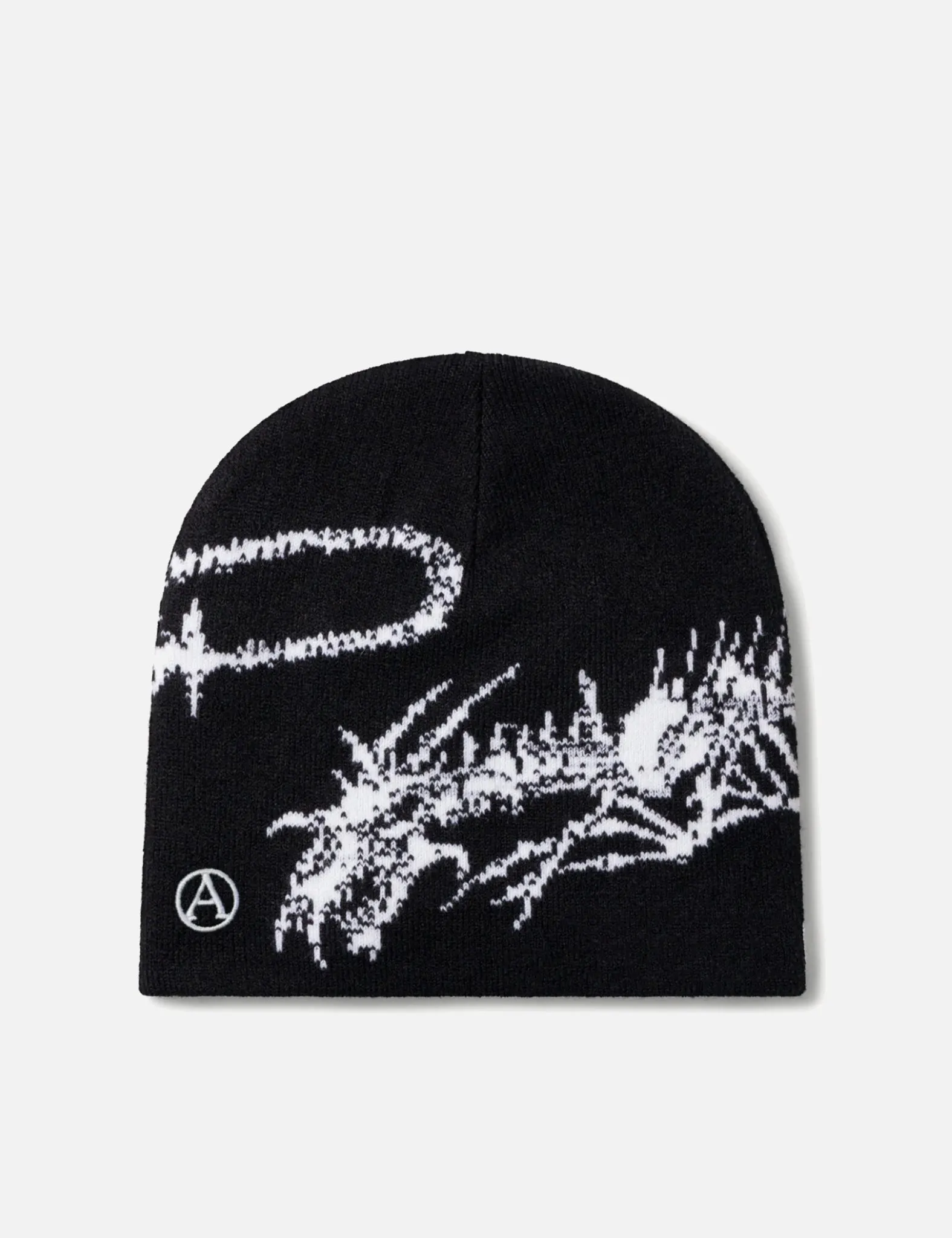 Aries Dragon Skeleton Beanie Hat - Black