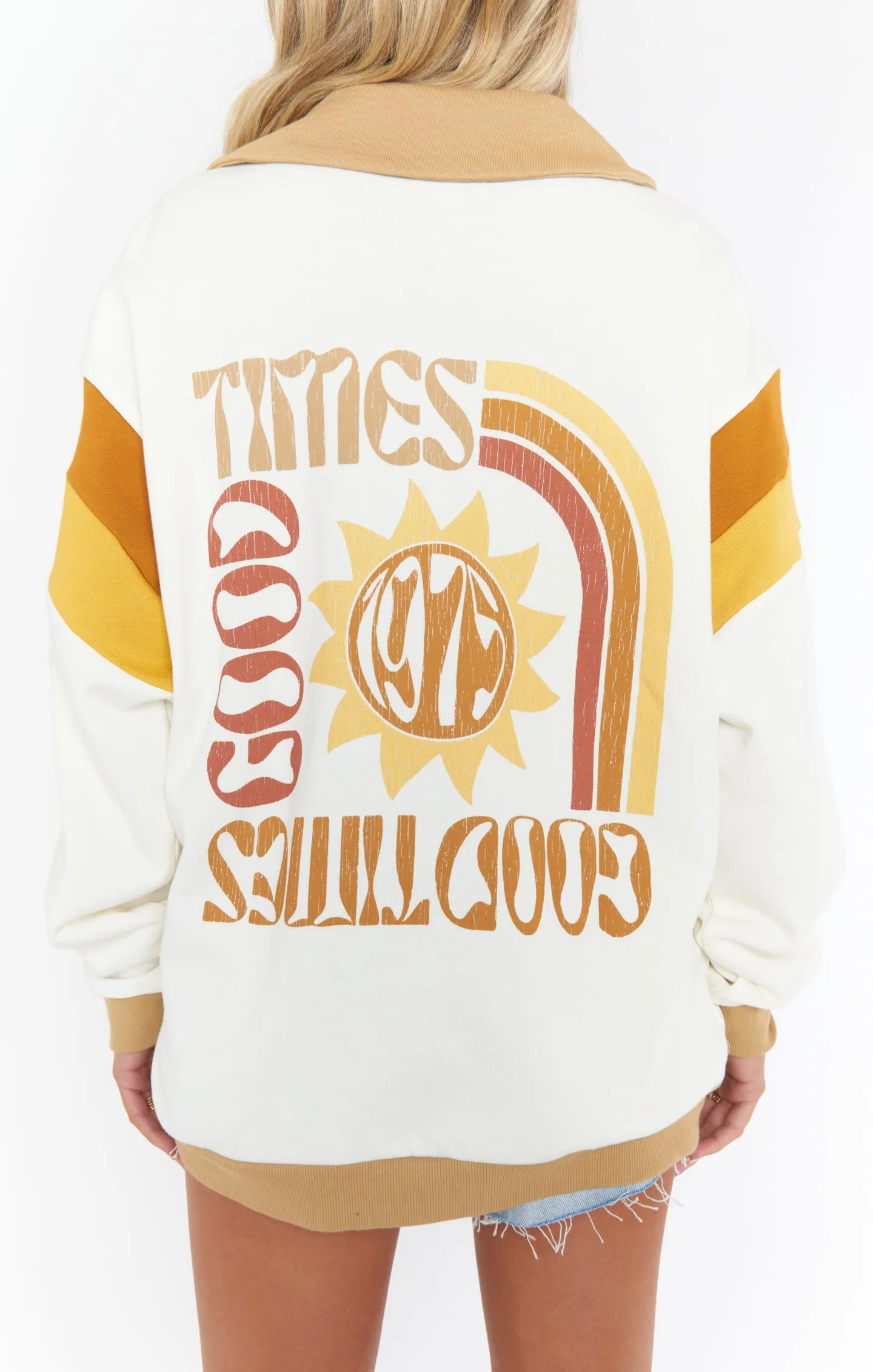 Benny Half Zip Sweatshirt ~ Good Times Graphic Knit