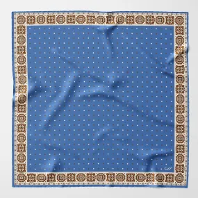 Bergamo - Hand Rolled Silk Neckerchief - Blue