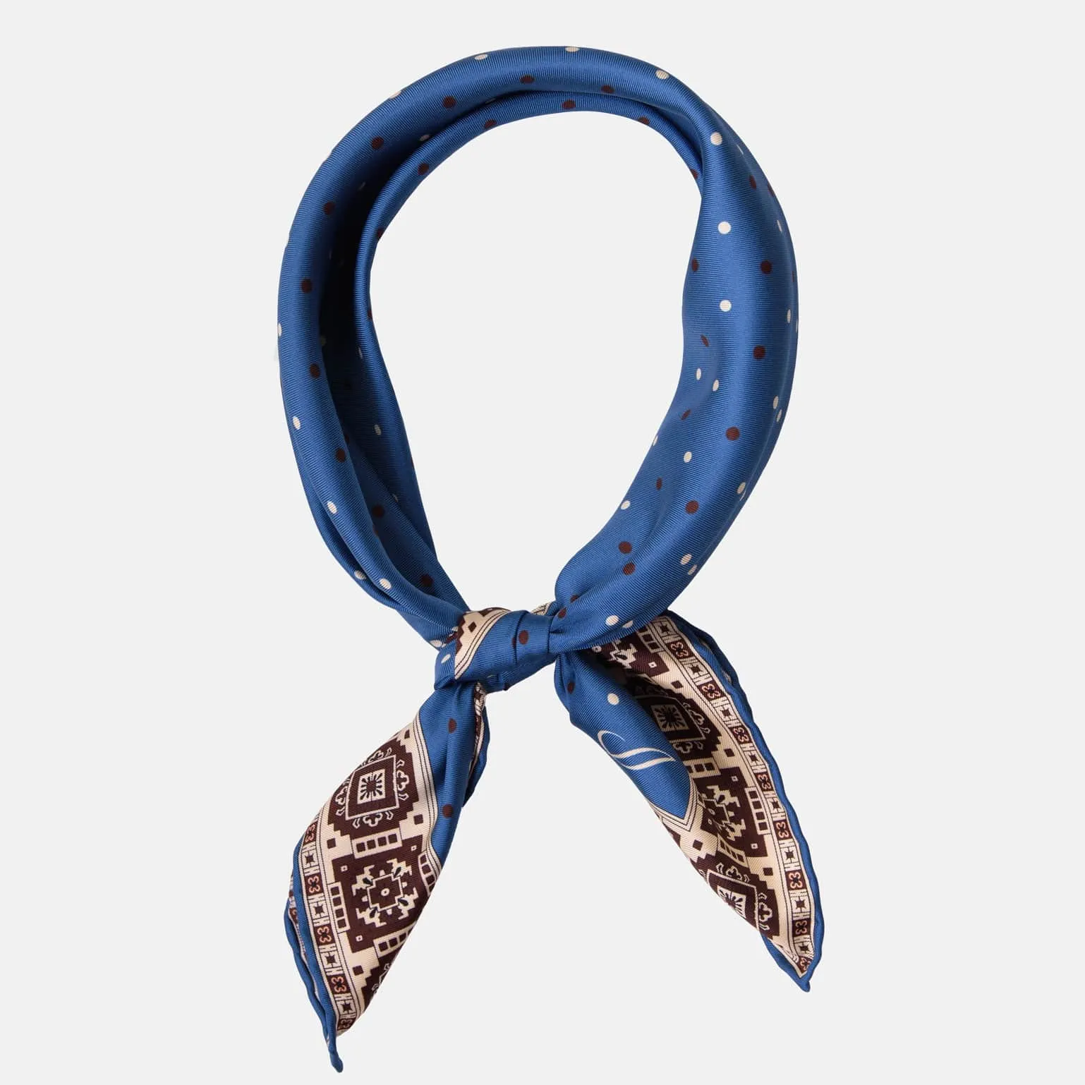 Bergamo - Hand Rolled Silk Neckerchief - Blue