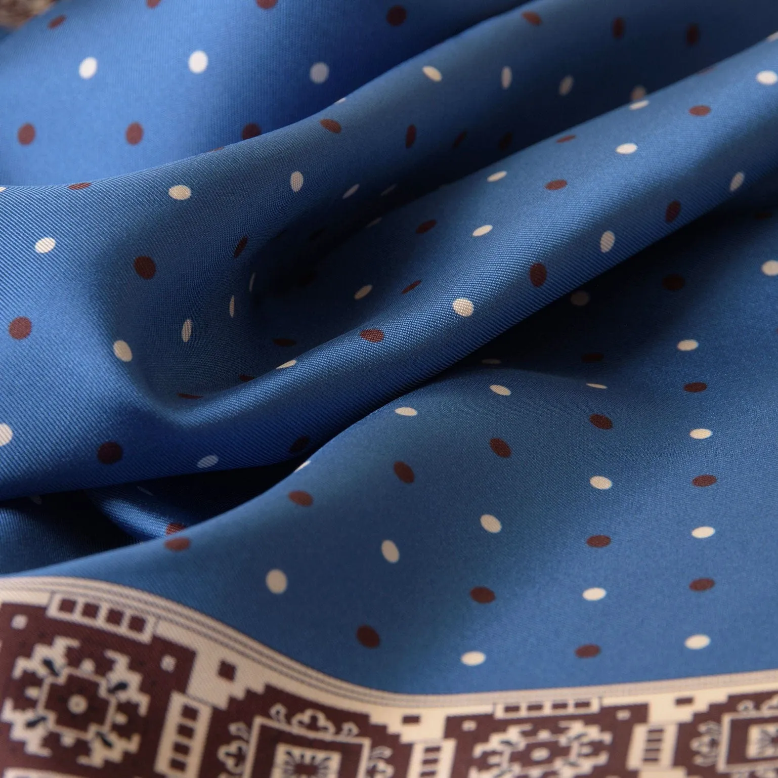 Bergamo - Hand Rolled Silk Neckerchief - Blue