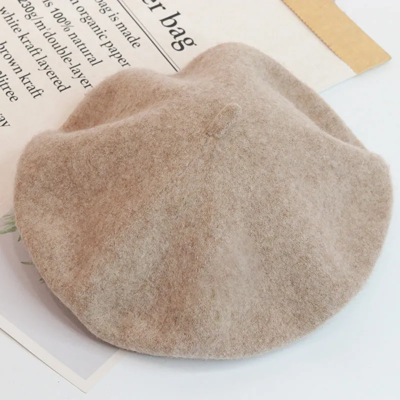 Biz Wool Woolen Painter's Hat Solid Color Beret