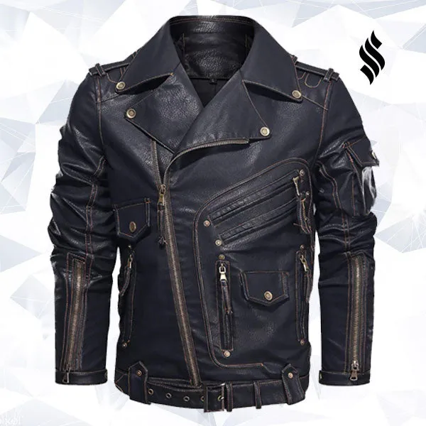 Black Leather Motorcycle Leather Jacket