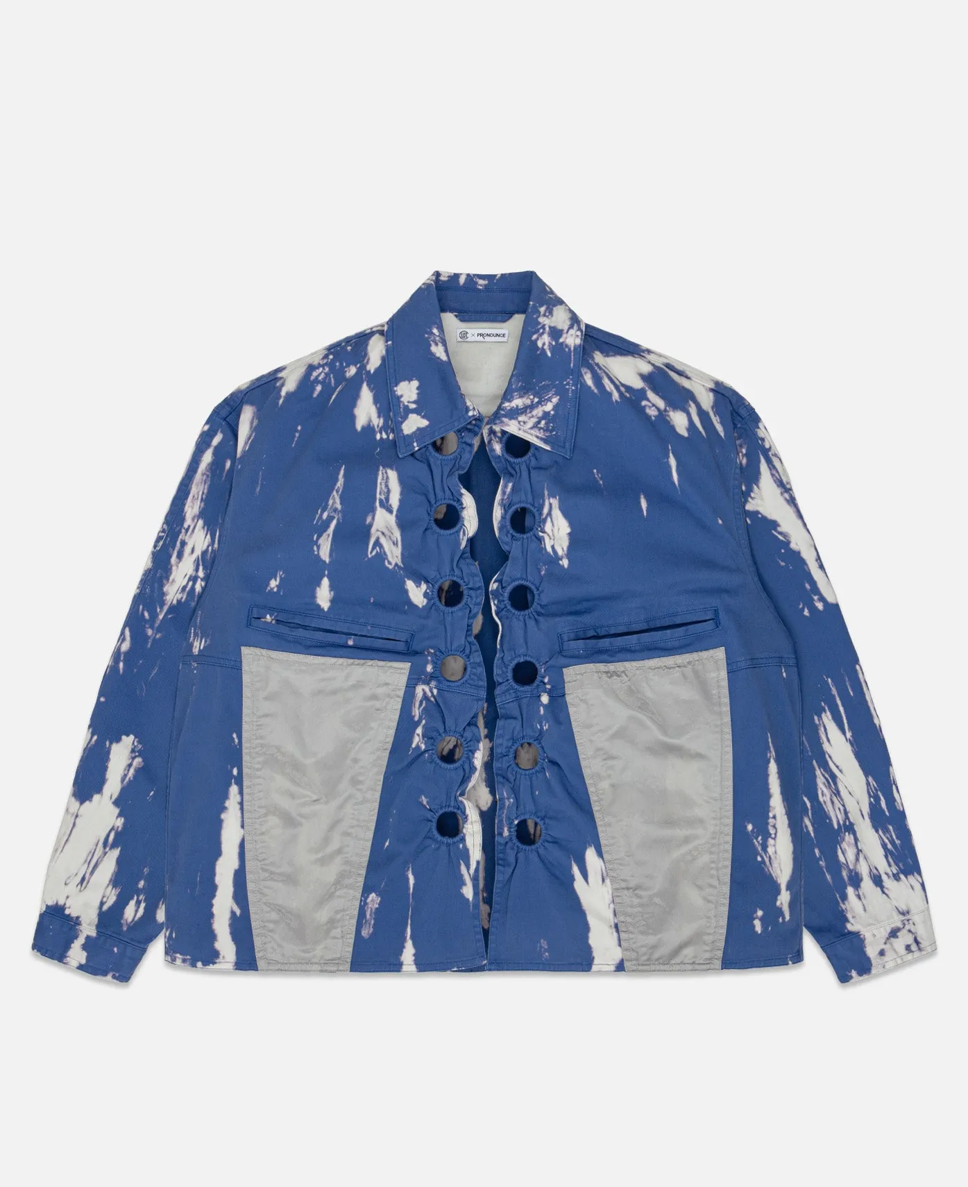 Bleached Color Work Jacket (Navy)