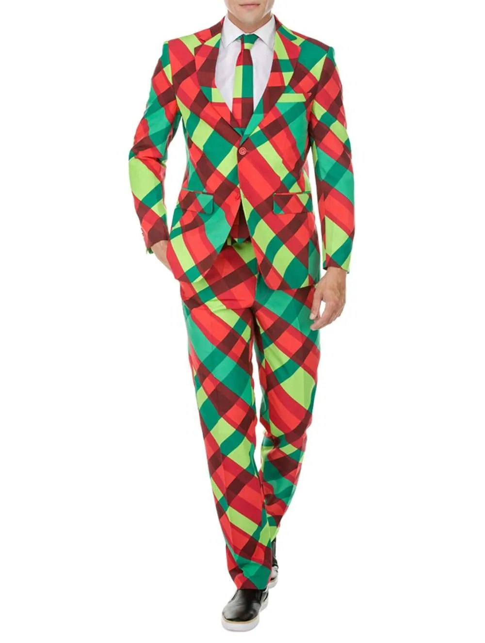 Braveman Men's Classic Fit Ugly Christmas Suits with Matching Tie