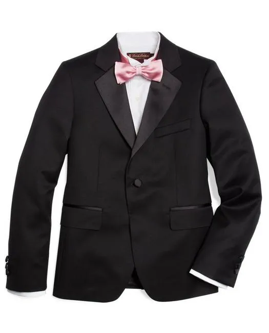 Brooks Brothers Boys Prep One-Button Tuxedo Jacket Black