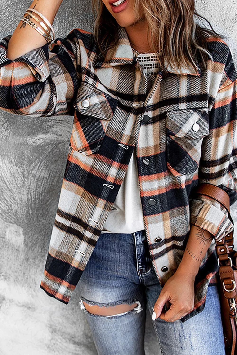 Brown plaid Shacket