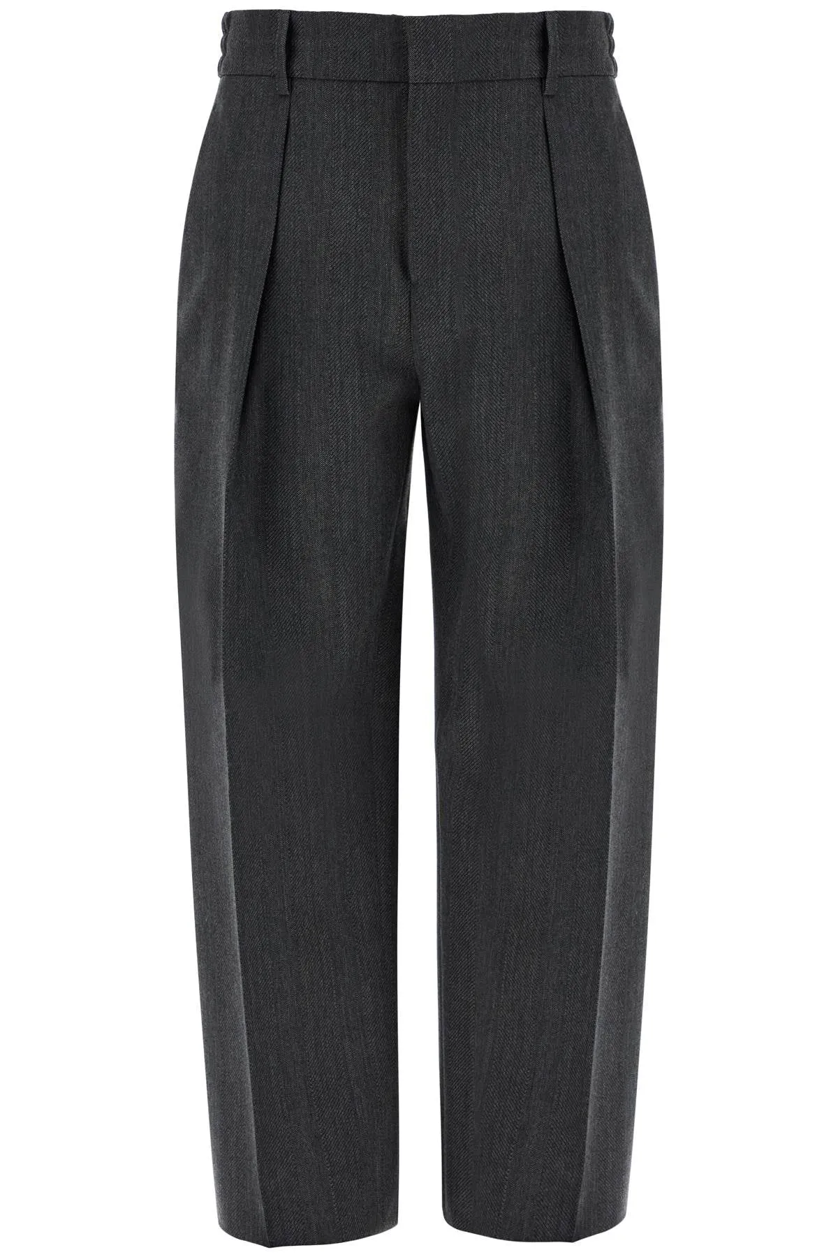 BURBERRY wide woolen checked trousers