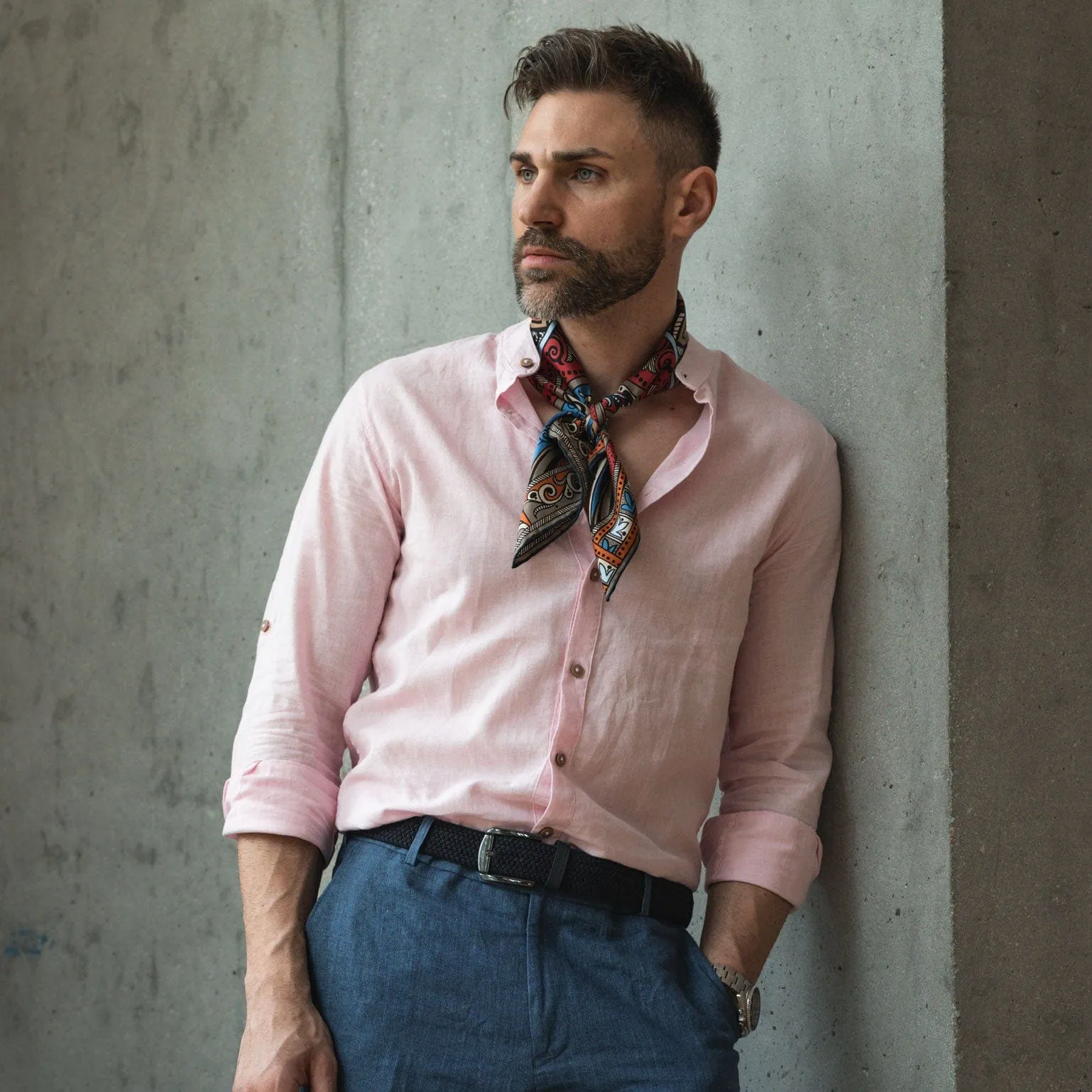 Capri - Hand Rolled Silk Neckerchief - Red