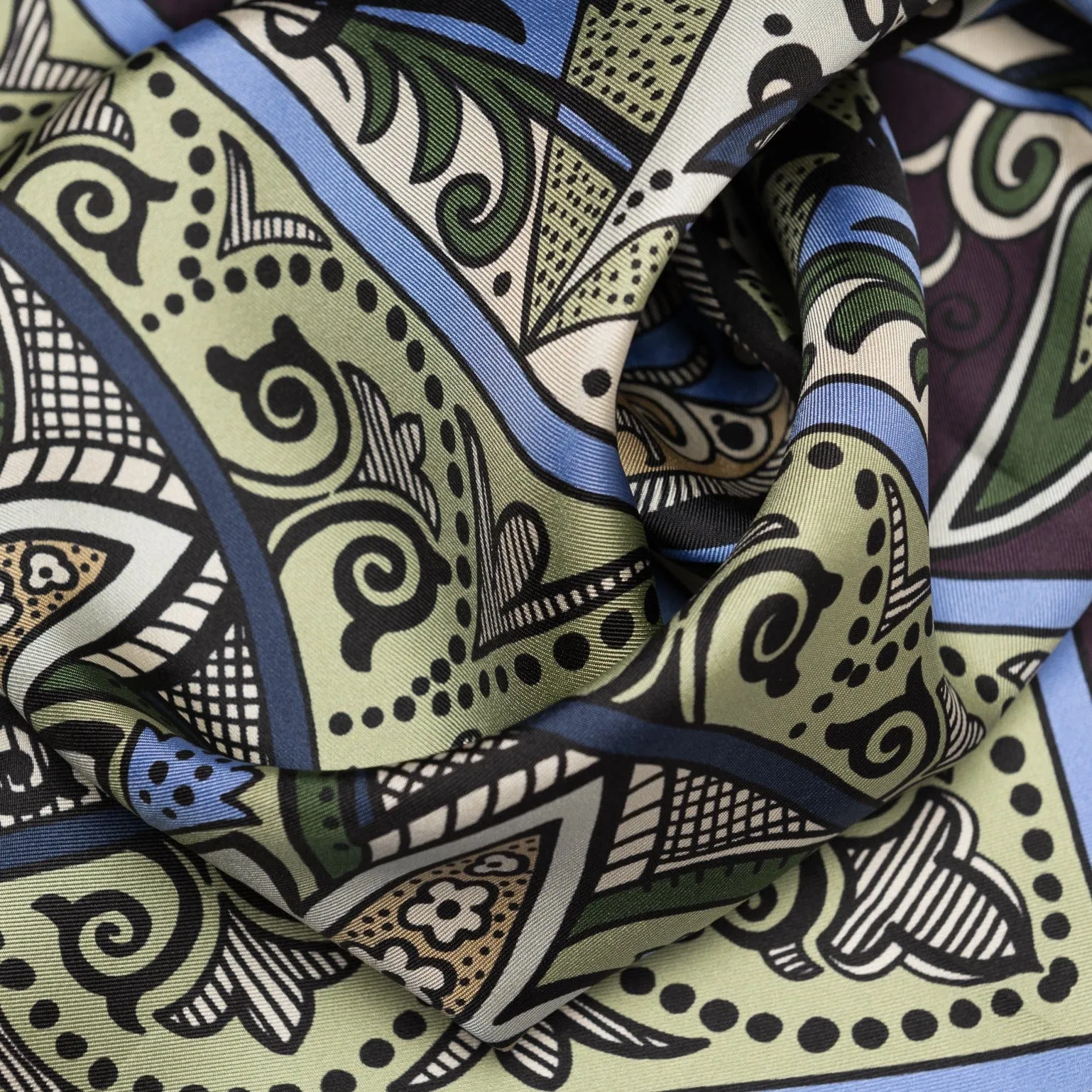 Capri - Hand Rolled Silk Neckerchief - Sage Green