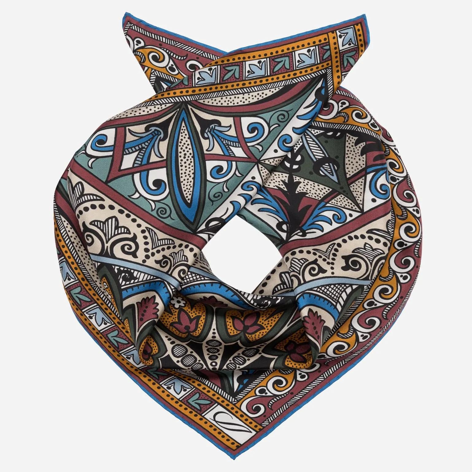 Capri - Hand Rolled Silk Neckerchief - Teal