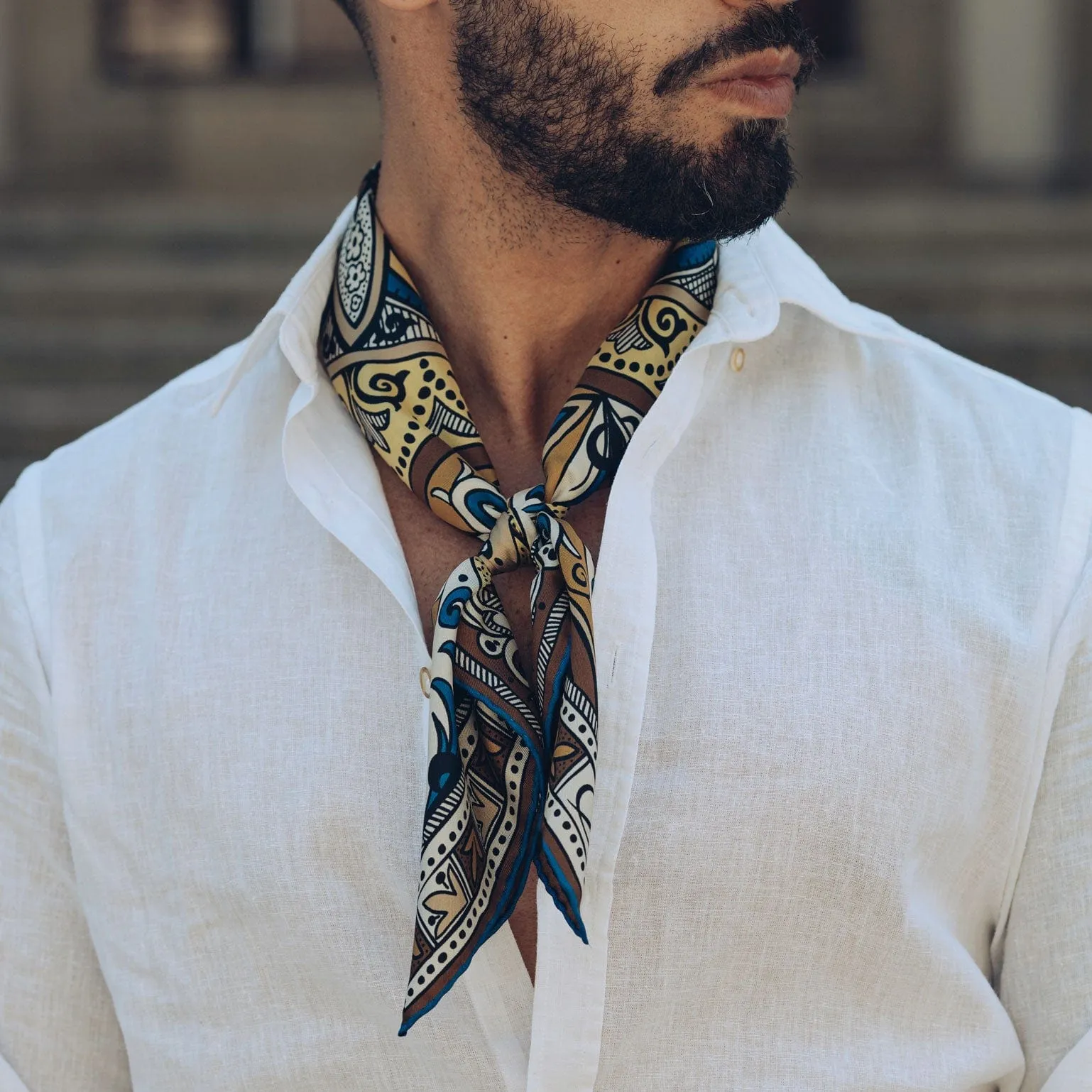 Capri - Hand Rolled Silk Neckerchief - Yellow