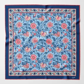 Carrara - Hand Rolled Silk Neckerchief - Blue & Pink