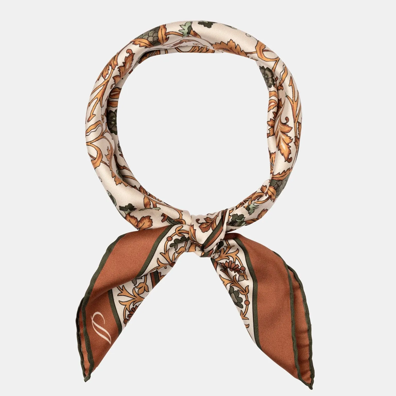 Carrara - Hand Rolled Silk Neckerchief - Terracotta