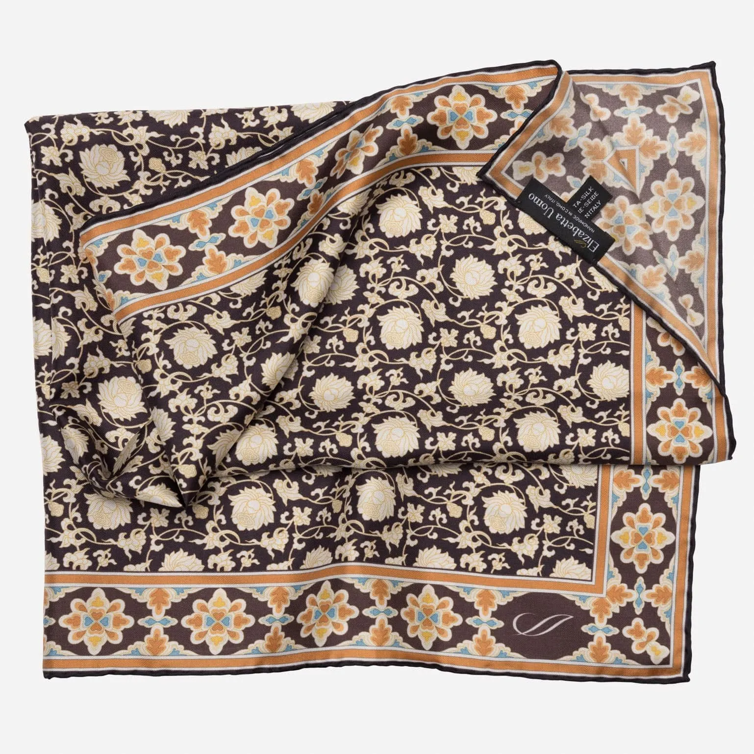 Caserta - Hand Rolled Silk Neckerchief - Brown