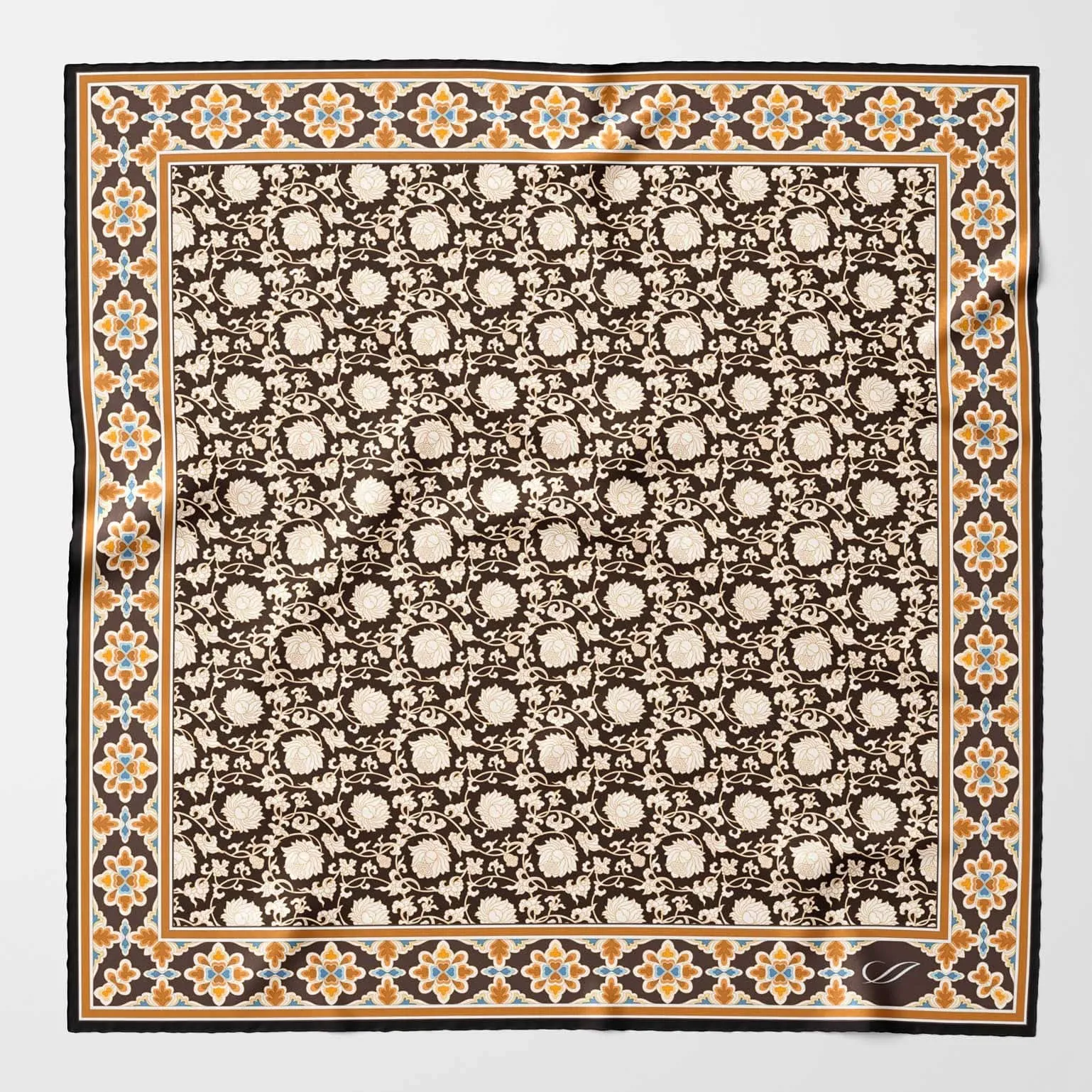 Caserta - Hand Rolled Silk Neckerchief - Brown