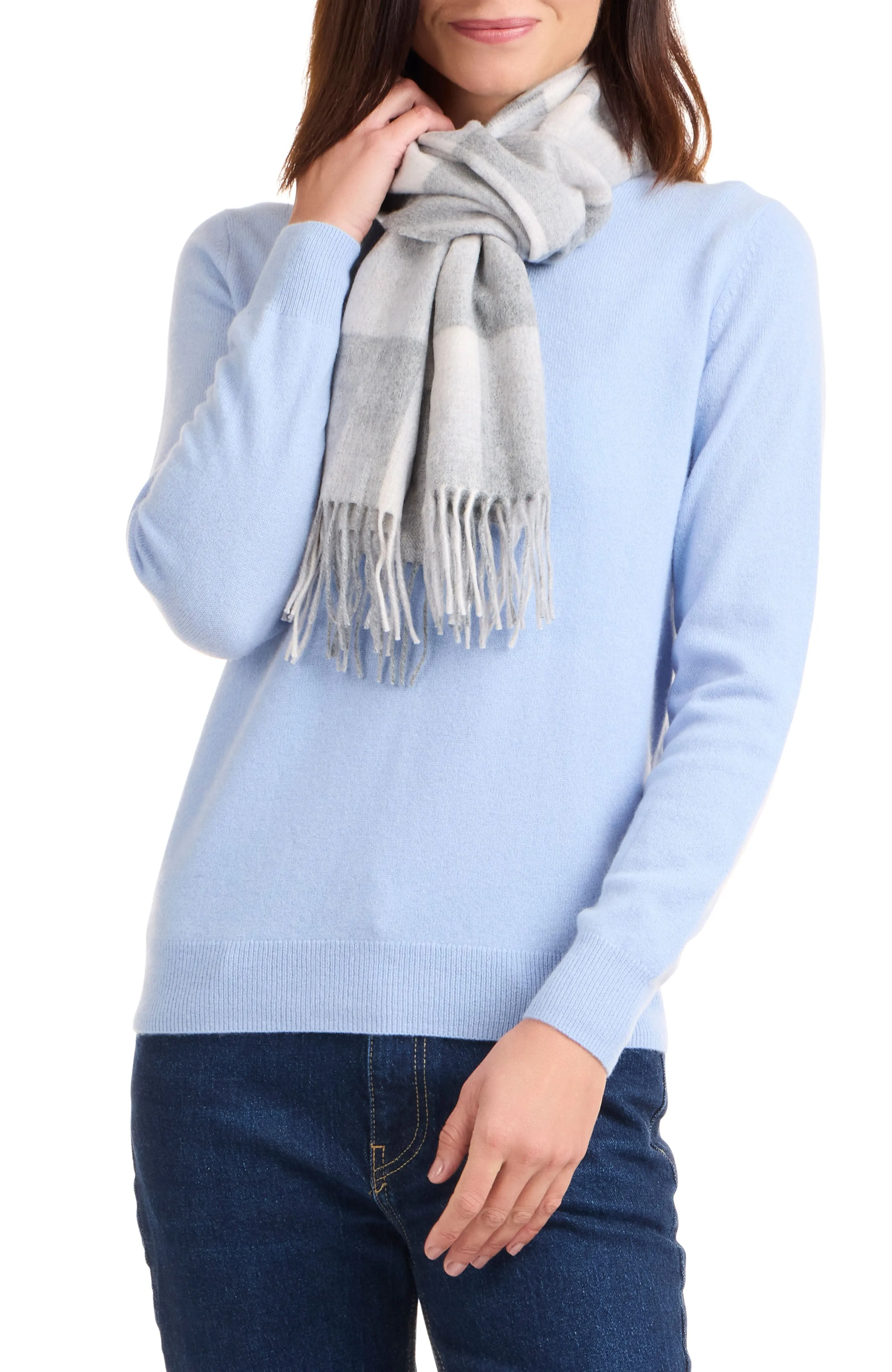 CASHMERE OMBRE GRID SCARF