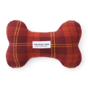 Cider Plaid Flannel Dog Squeaky Toy