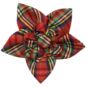 Collar Flower | Red Lurex Plaid