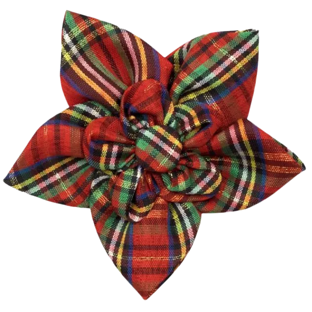 Collar Flower | Red Lurex Plaid