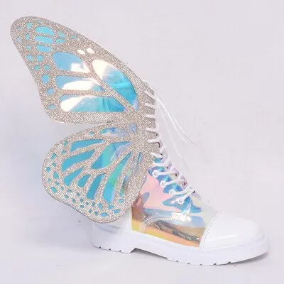 Colorful Flying Butterfly-Wing Cross Tied Dr Martens Boots