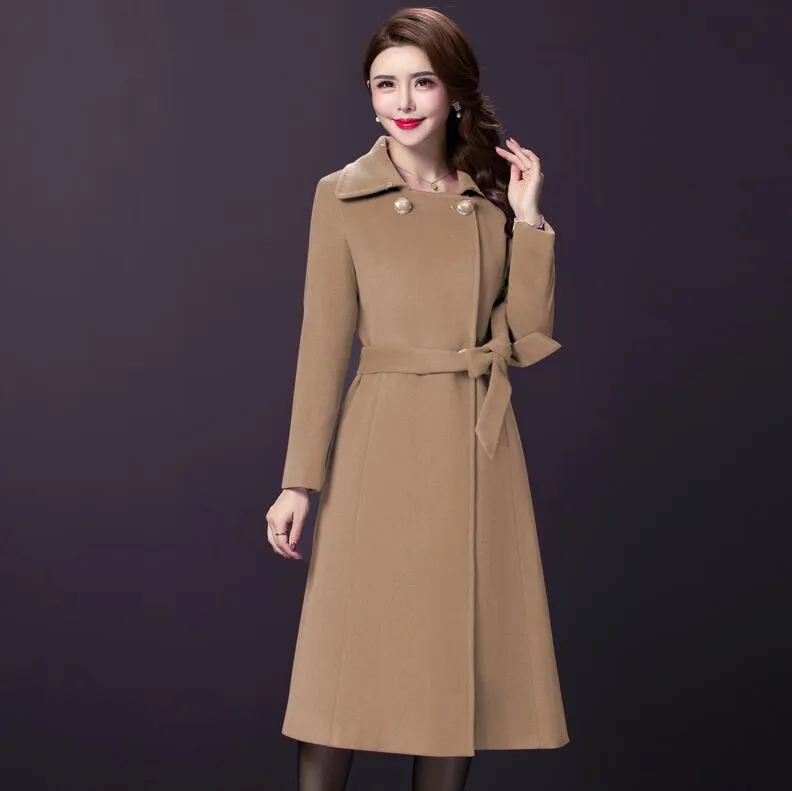 Double Silk Women's Mid-Length Trench Coat