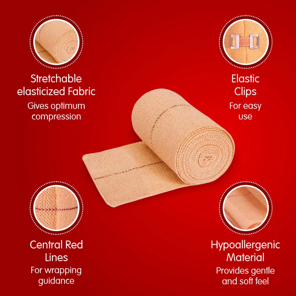 Dr. Ortho Elastic Crepe Bandage - 10cm x 4mt (Pack of 2)