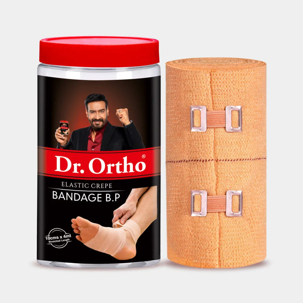 Dr. Ortho Elastic Crepe Bandage - 10cm x 4mt (Pack of 2)