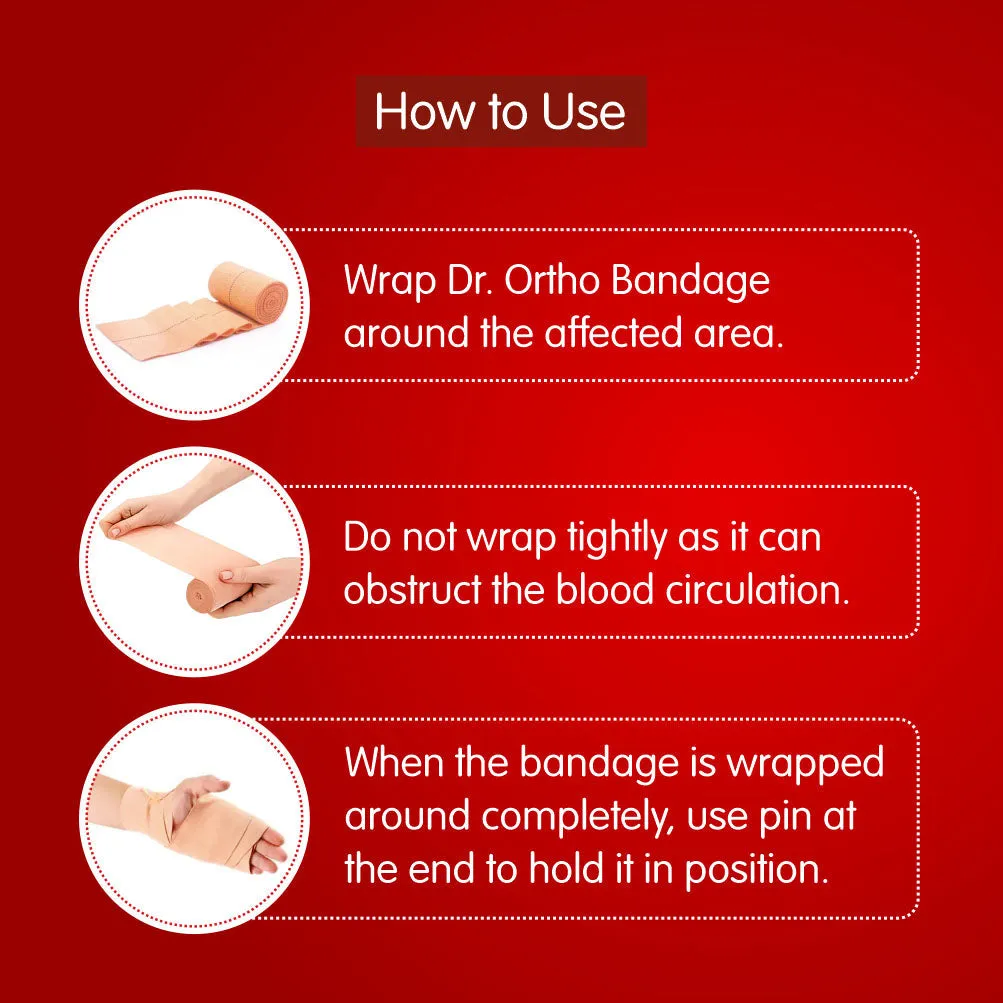 Dr. Ortho Elastic Crepe Bandage - 10cm x 4mt (Pack of 2)