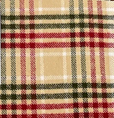 Eggnog Plaid Flannel Dog Squeaky Toy