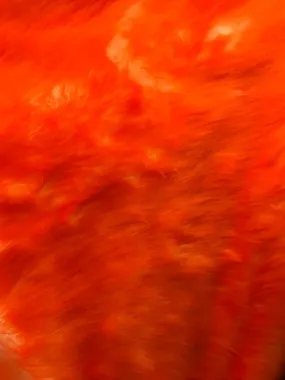 Fake Fur Animal Skin Orange Shaggy Long Pile Faux Fur Fabric 60" Width