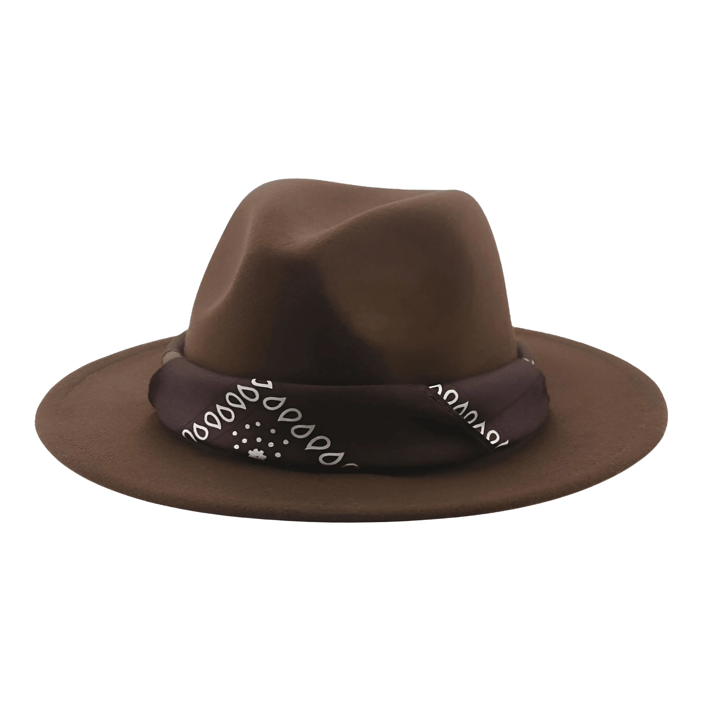 Fedora Hat With Decorative Bandana