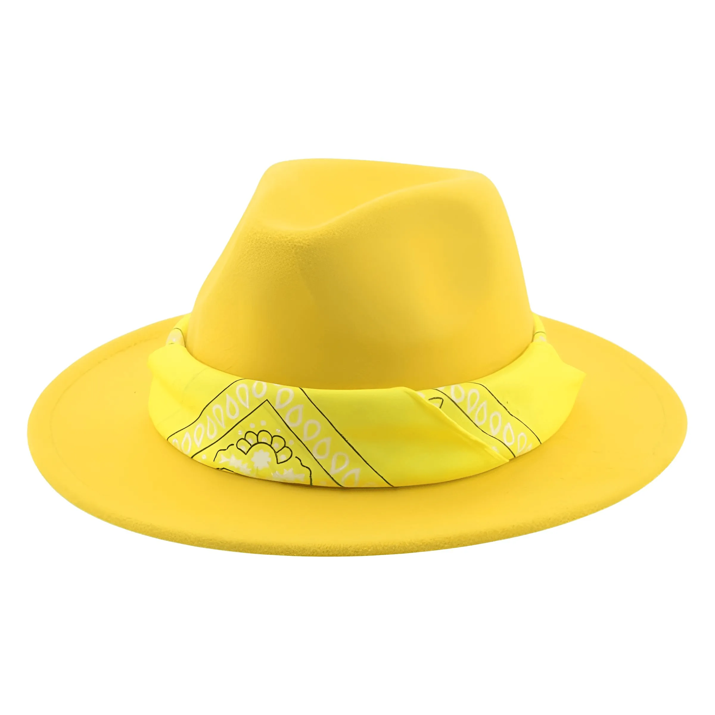 Fedora Hat With Decorative Bandana