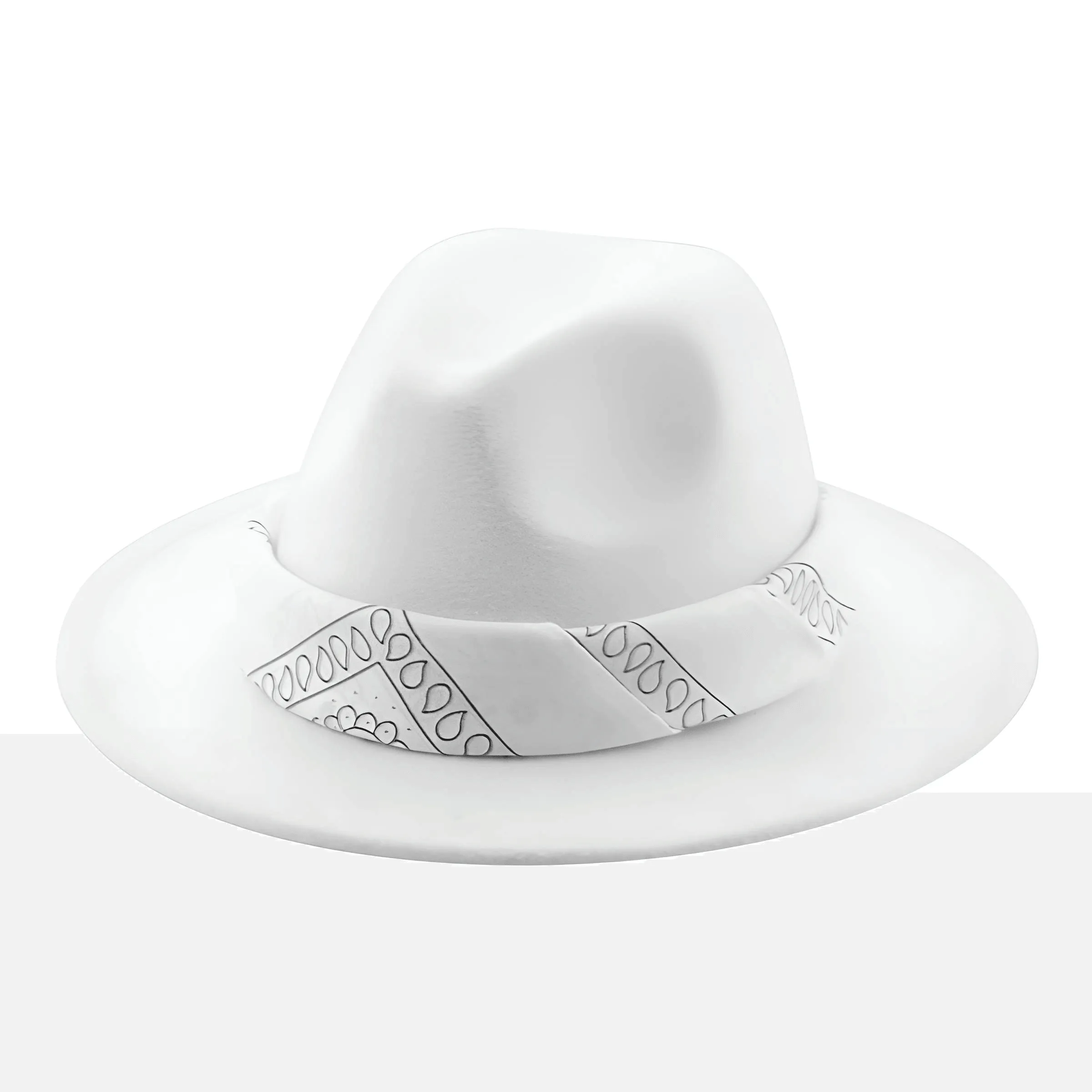 Fedora Hat With Decorative Bandana