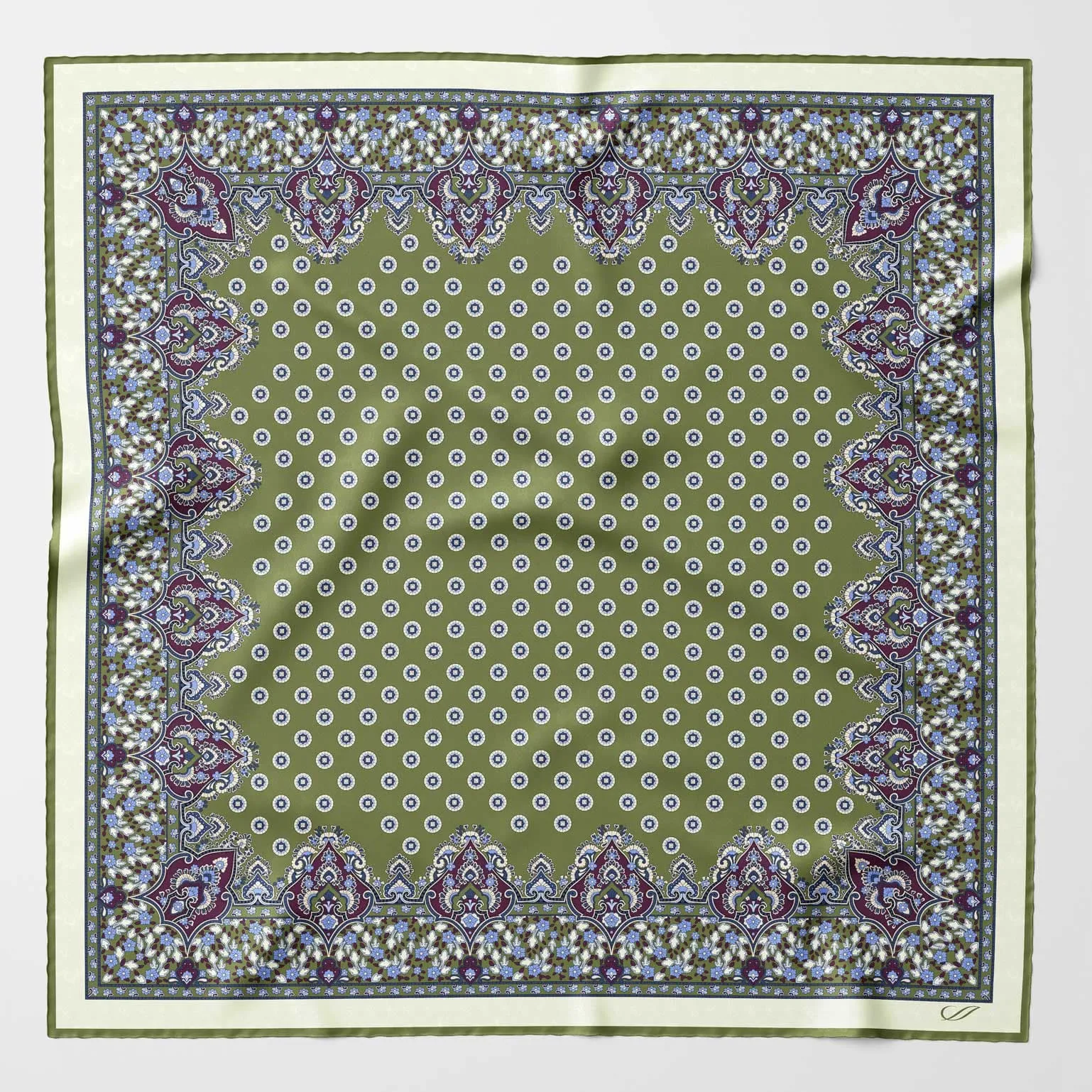 Filippo - Hand Rolled Silk Neckerchief - Green