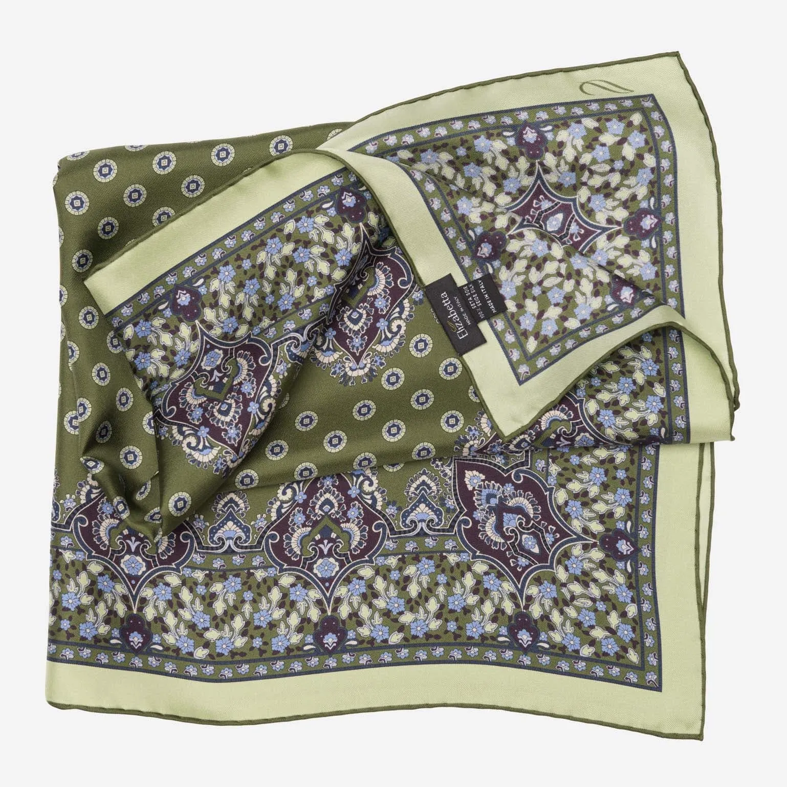 Filippo - Hand Rolled Silk Neckerchief - Green