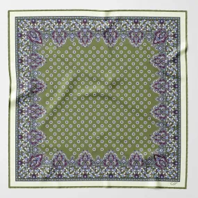 Filippo - Hand Rolled Silk Neckerchief - Green