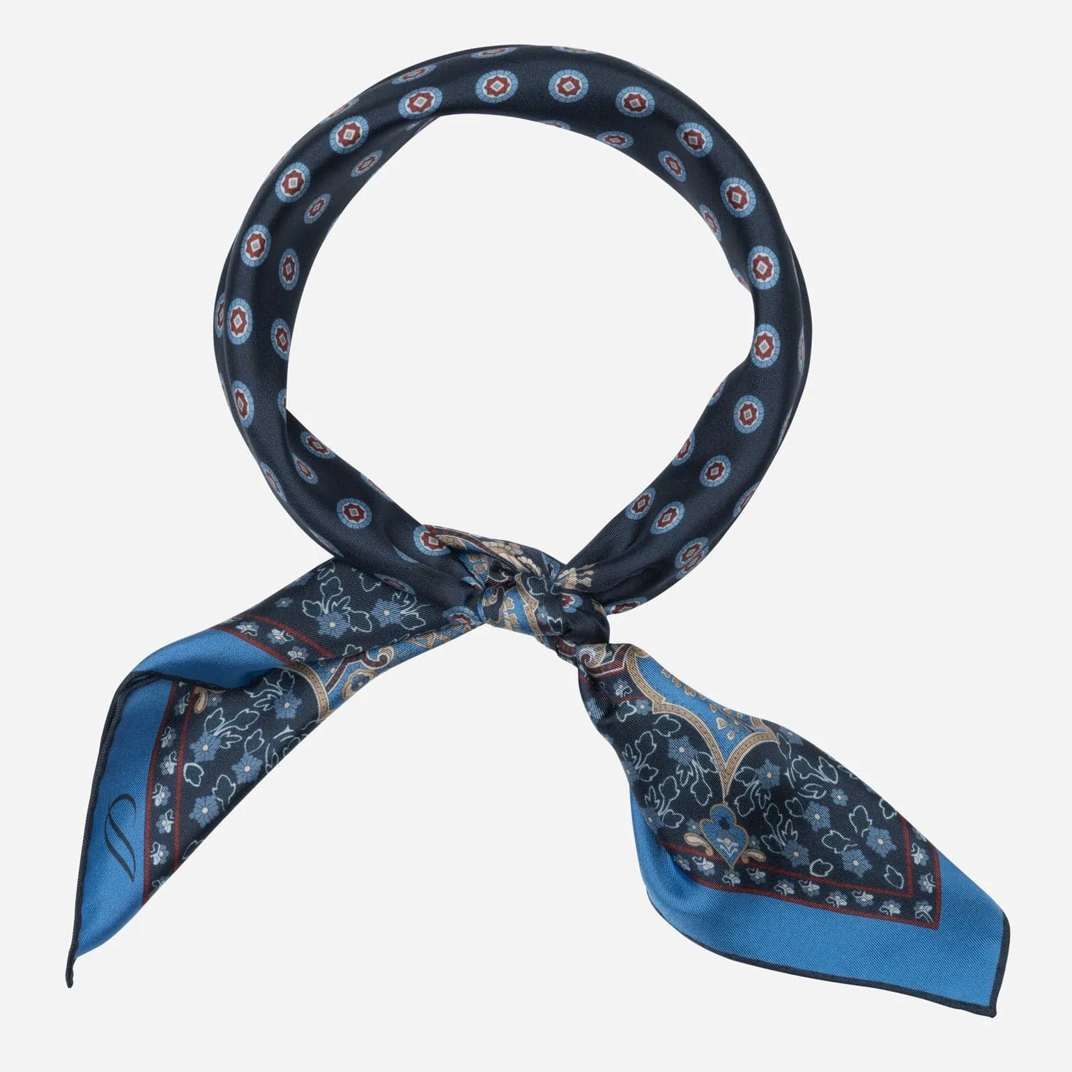 Filippo - Hand Rolled Silk Neckerchief - Navy