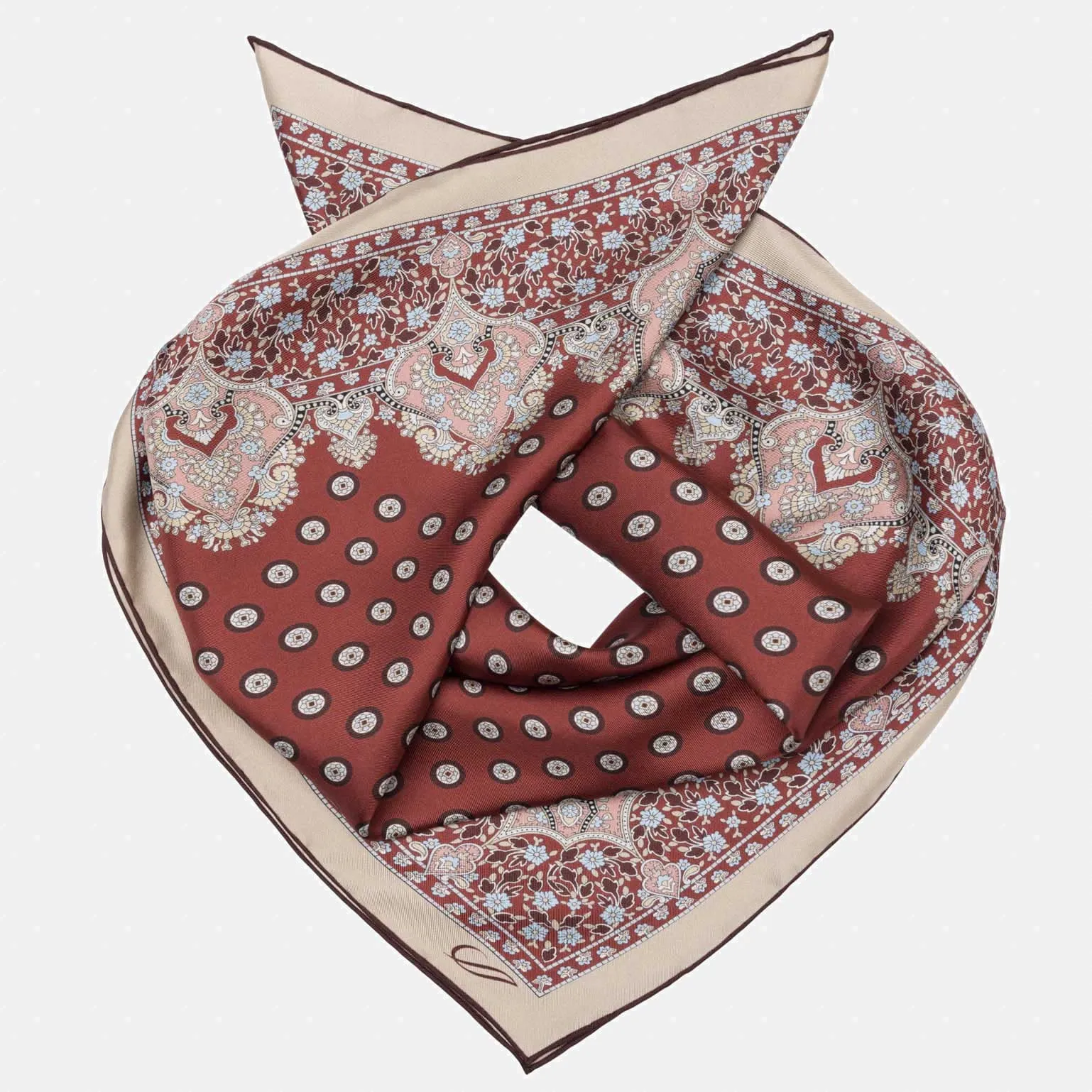 Filippo - Hand Rolled Silk Neckerchief - Venetian Red