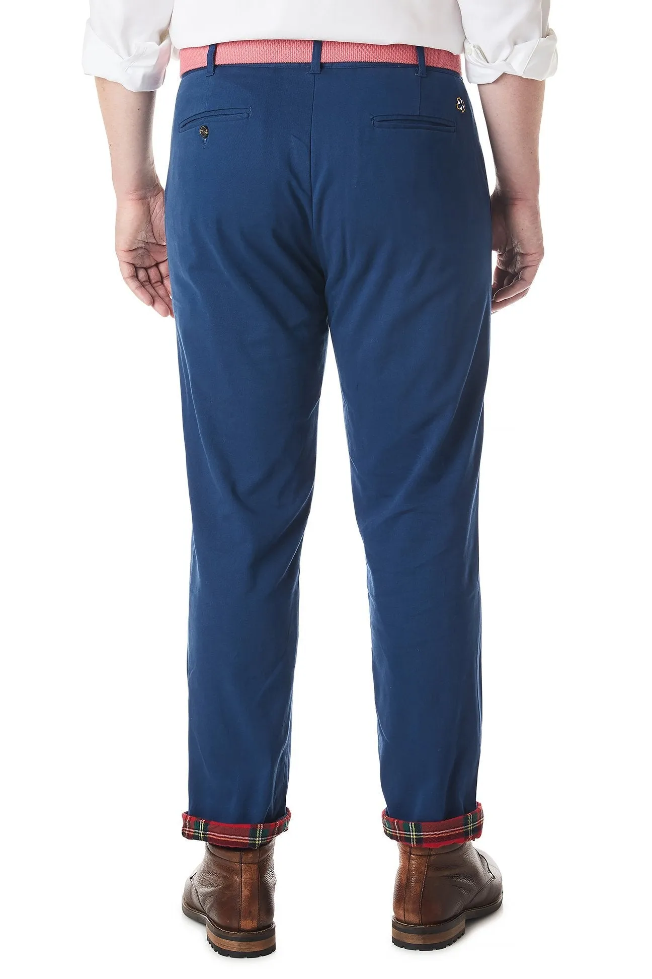 Flannel Lined Nantucket Navy Harbor Pant With Royal Stewart Tartan