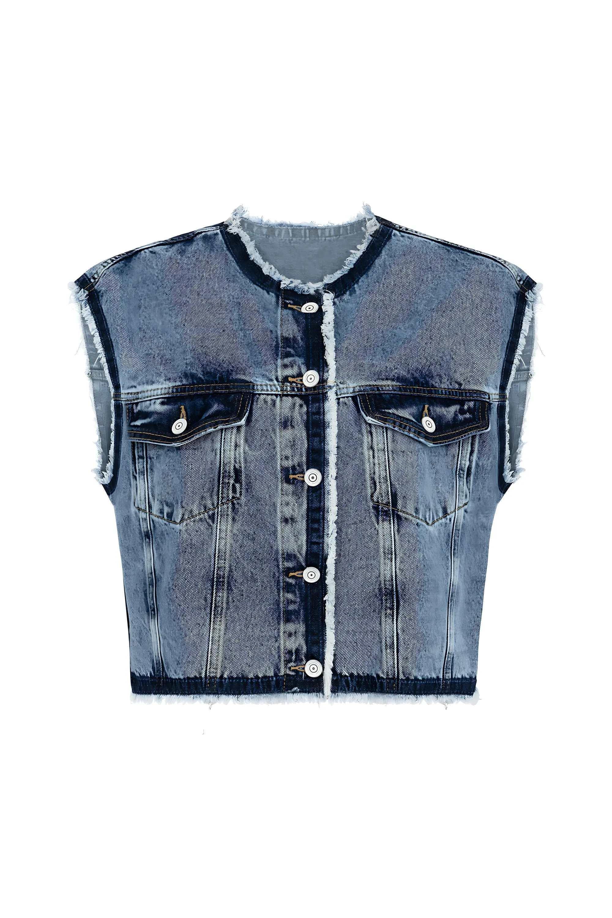 Fringed Jean Vest