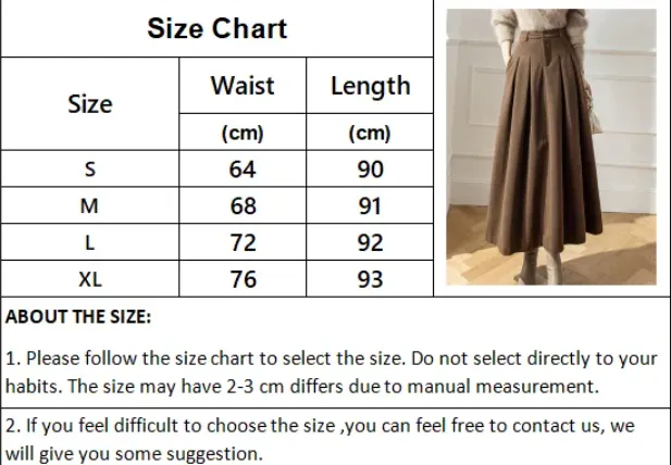 Getadme Elegant Women Woolen Skirts For Female Pockets Office Ladies Casual Loose A-Line High Waist Midi Skirt Autumn Winter Black Skir